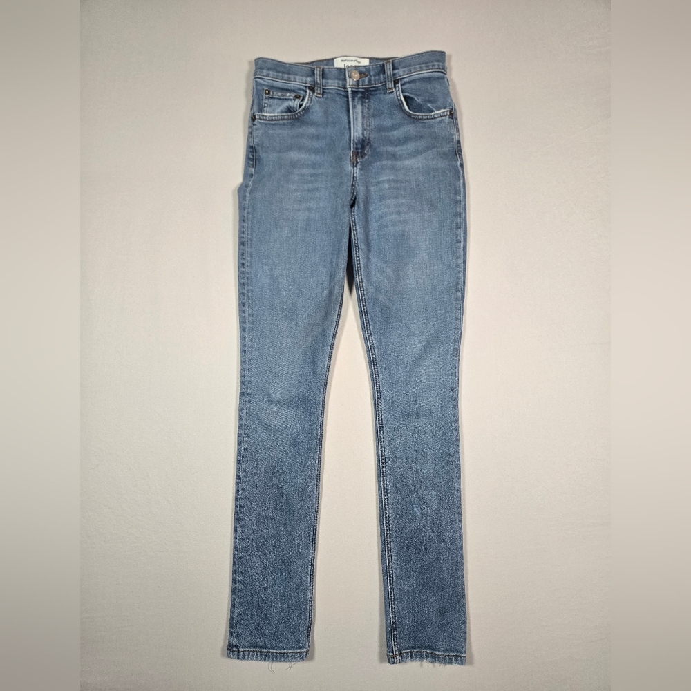Reformation Mid Skinny Jeans in Rhine Wash Medium Blue Denim Stretch W25 L28